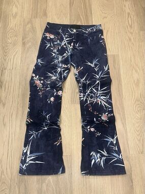 Gianfranco Ferre Bootcut Floral Blue Jeans Designer Italy Size 29 Womens